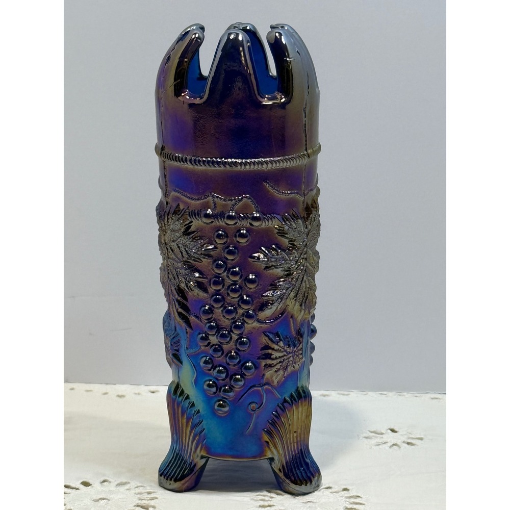 Northwood Grape & Cable Carnival Glass Hatpin Holder